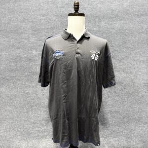 Team Lowe's Racing Polo Shirt Mens XL Gray NASCAR Auto Racing Chase Johnson 48